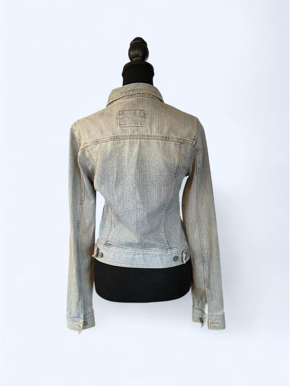 Vintage Y2K Hollister Preppy Light Wash Denim Jacket size medium 💙 - Picture 4 of 7